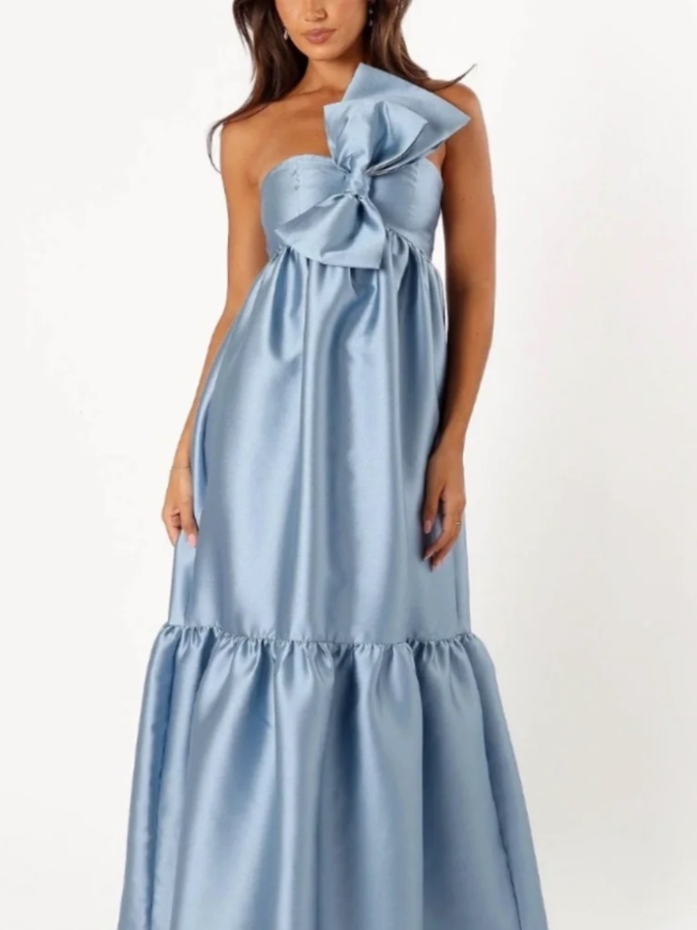 Petal and Pup Women's Betina Bow Front Maxi Dress Pale Blue Floral